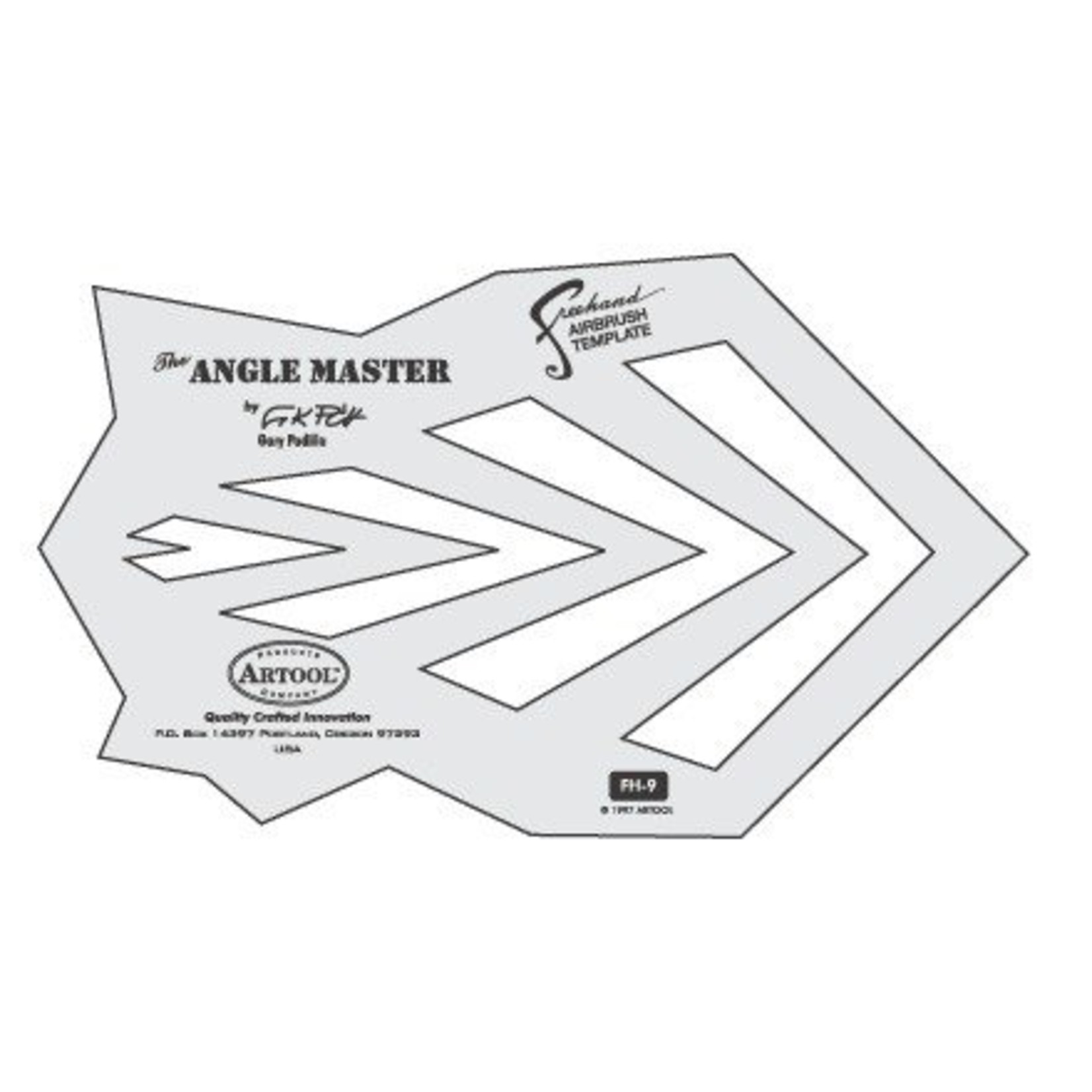 ARTOOLPRODUCTS ARTOOL FREEHAND AIRBRUSH TEMPLATE FH9 THE ANGLE MASTER