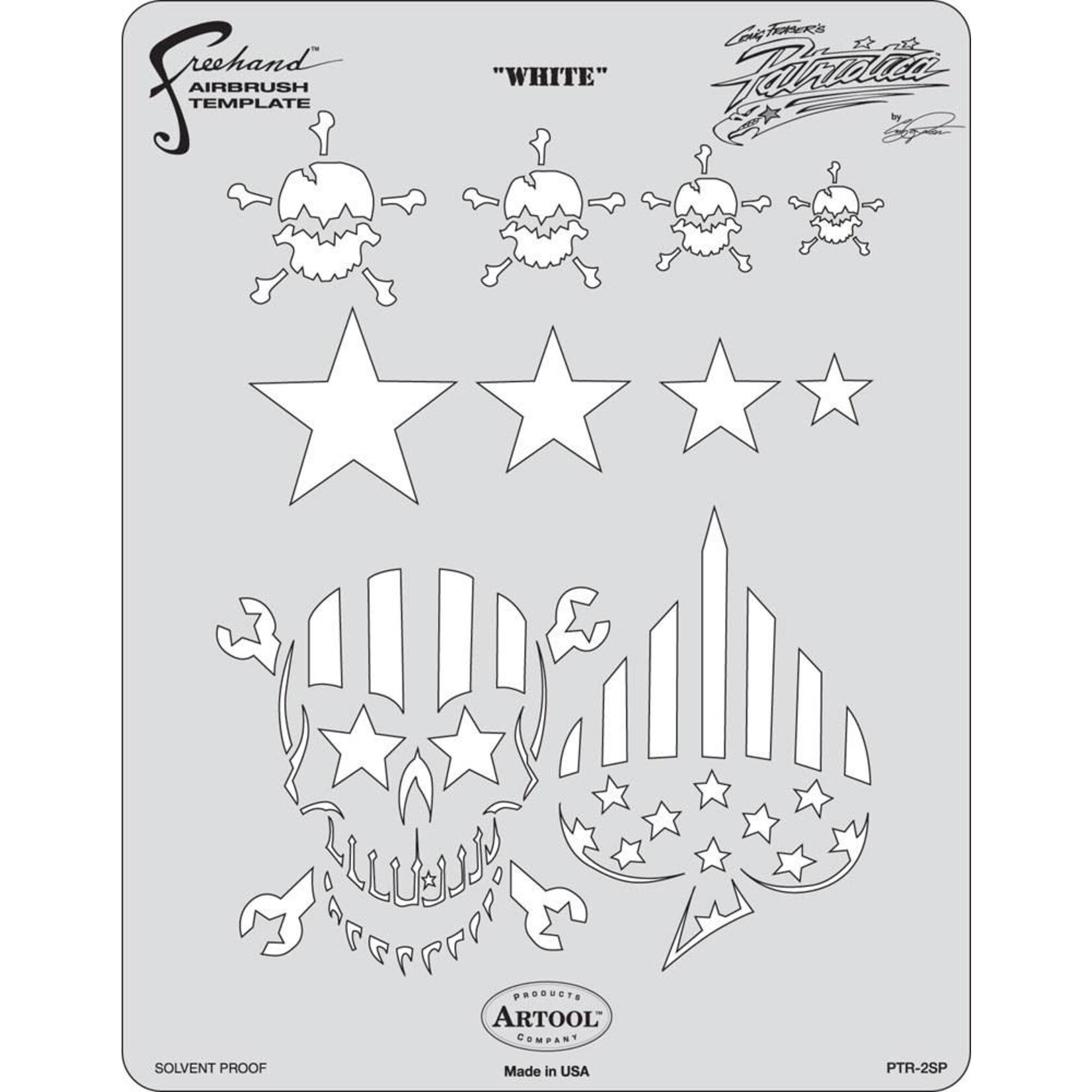 ARTOOLPRODUCTS ARTOOL FREEHAND AIRBRUSH TEMPLATE PTR2 WHITE