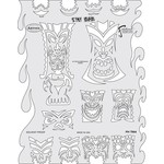 ARTOOLPRODUCTS ARTOOL FREEHAND AIRBRUSH TEMPLATE TM4 TIKI BAR