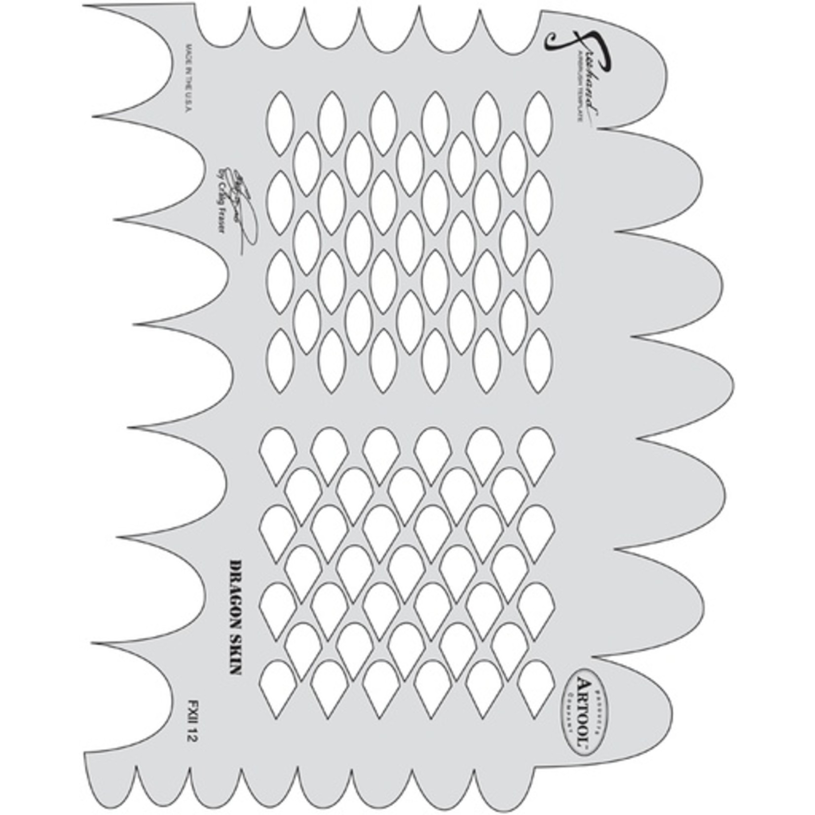 ARTOOLPRODUCTS ARTOOL FREEHAND AIRBRUSH TEMPLATE FXII12 DRAGON SKIN