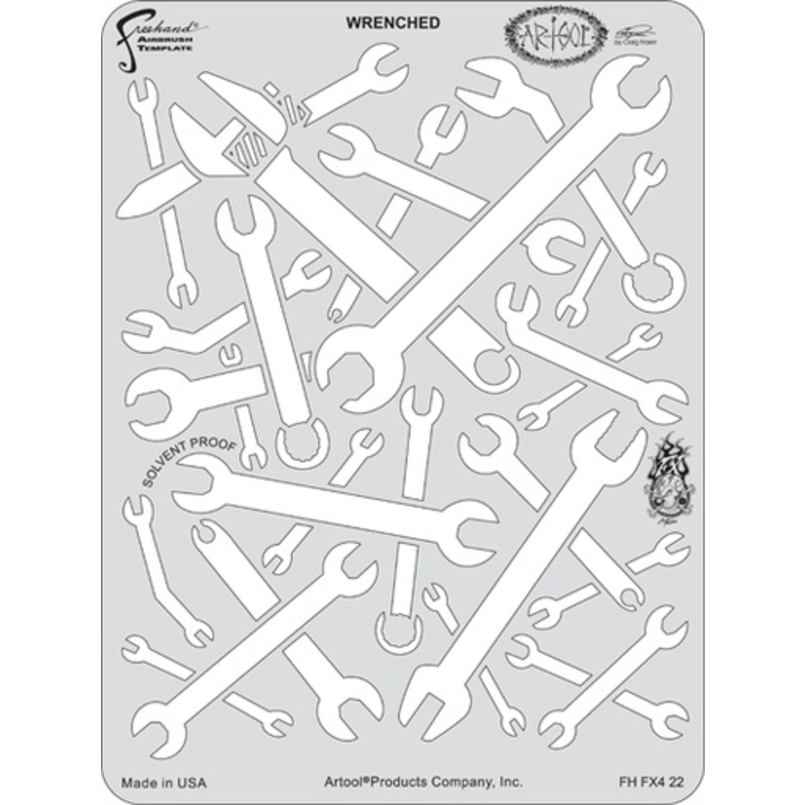 ARTOOLPRODUCTS ARTOOL FREEHAND AIRBRUSH TEMPLATE FX422 WRENCHED