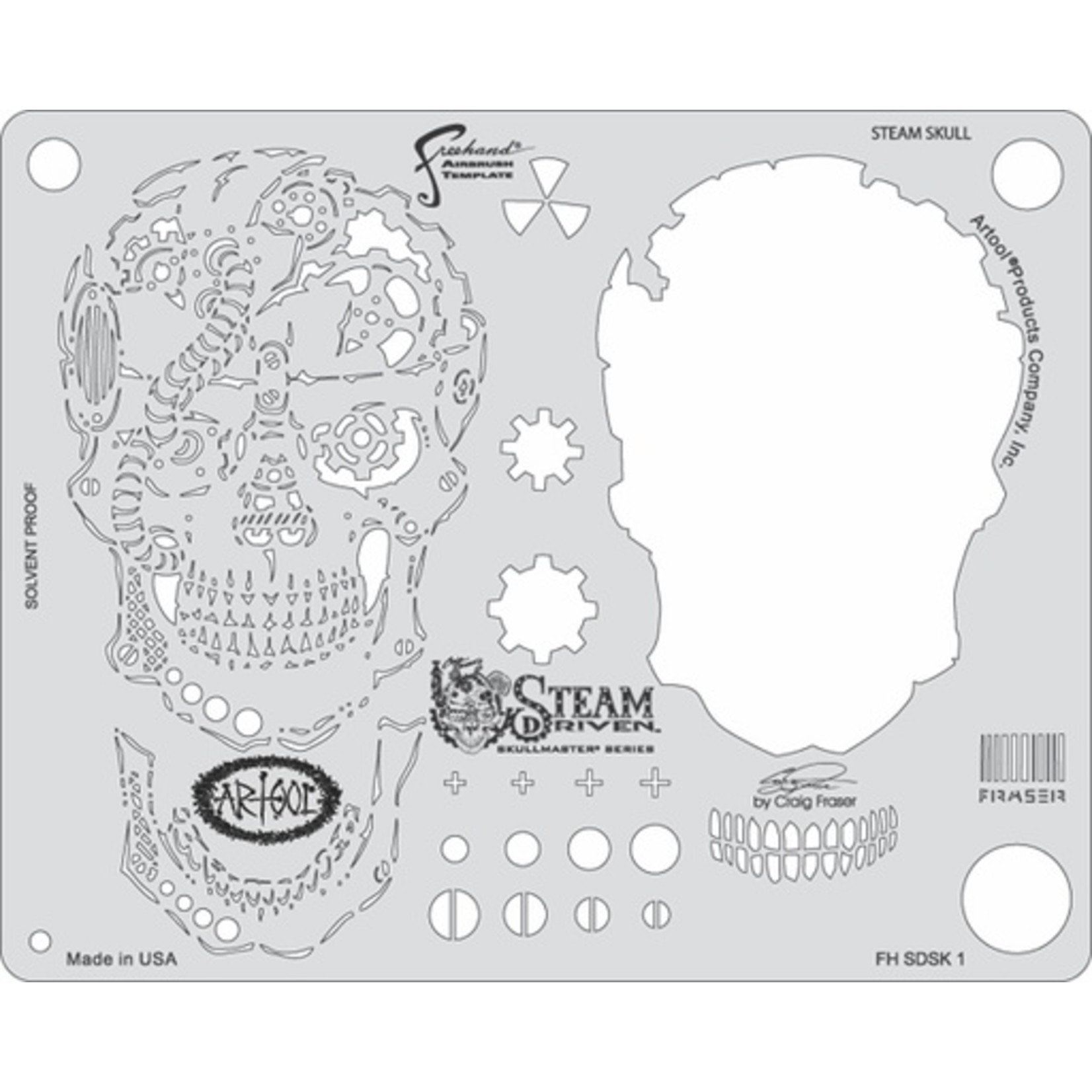 ARTOOL FREEHAND AIRBRUSH TEMPLATE SDSK1 STEAM SKULL