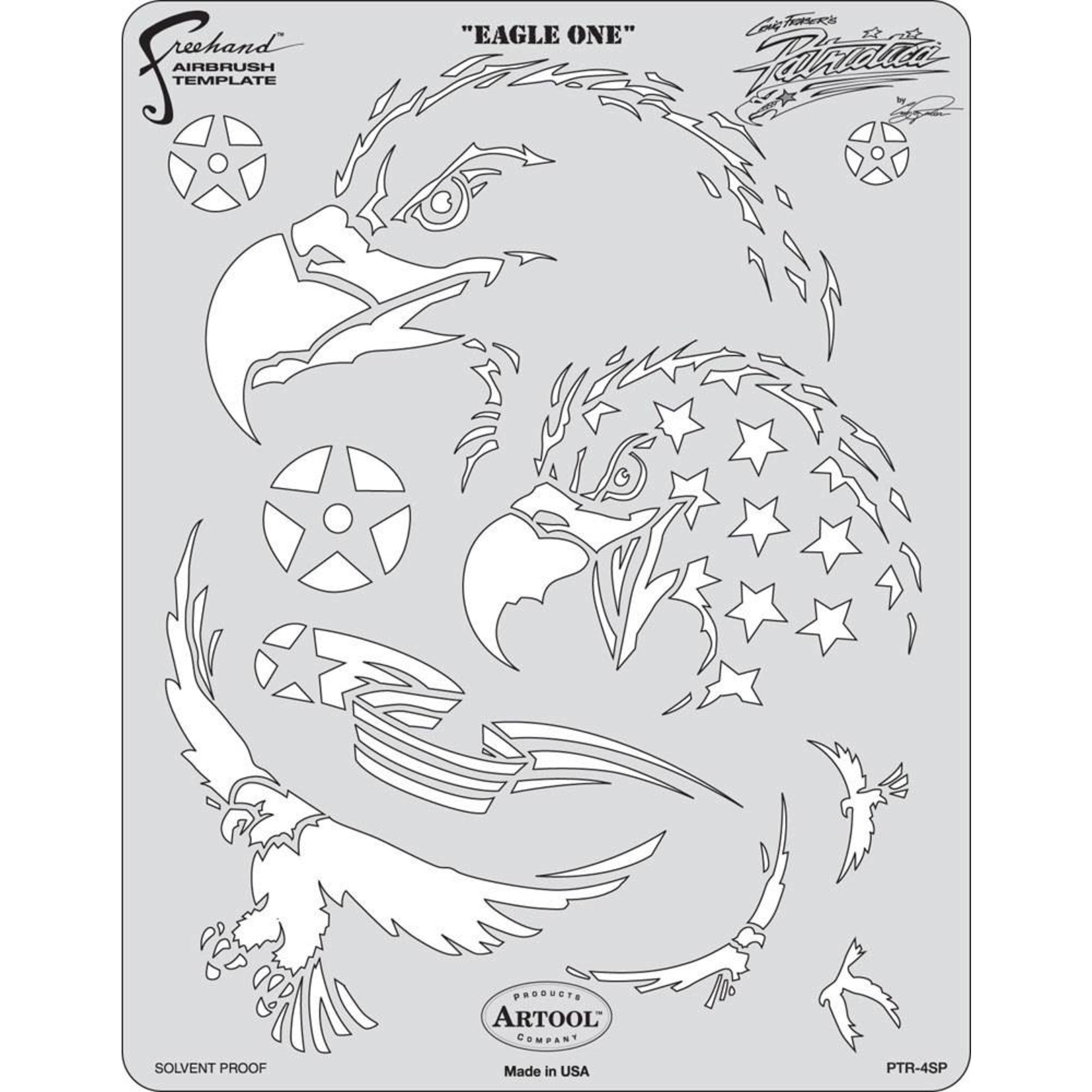 ARTOOLPRODUCTS ARTOOL FREEHAND AIRBRUSH TEMPLATE PTR4 EAGLE ONE