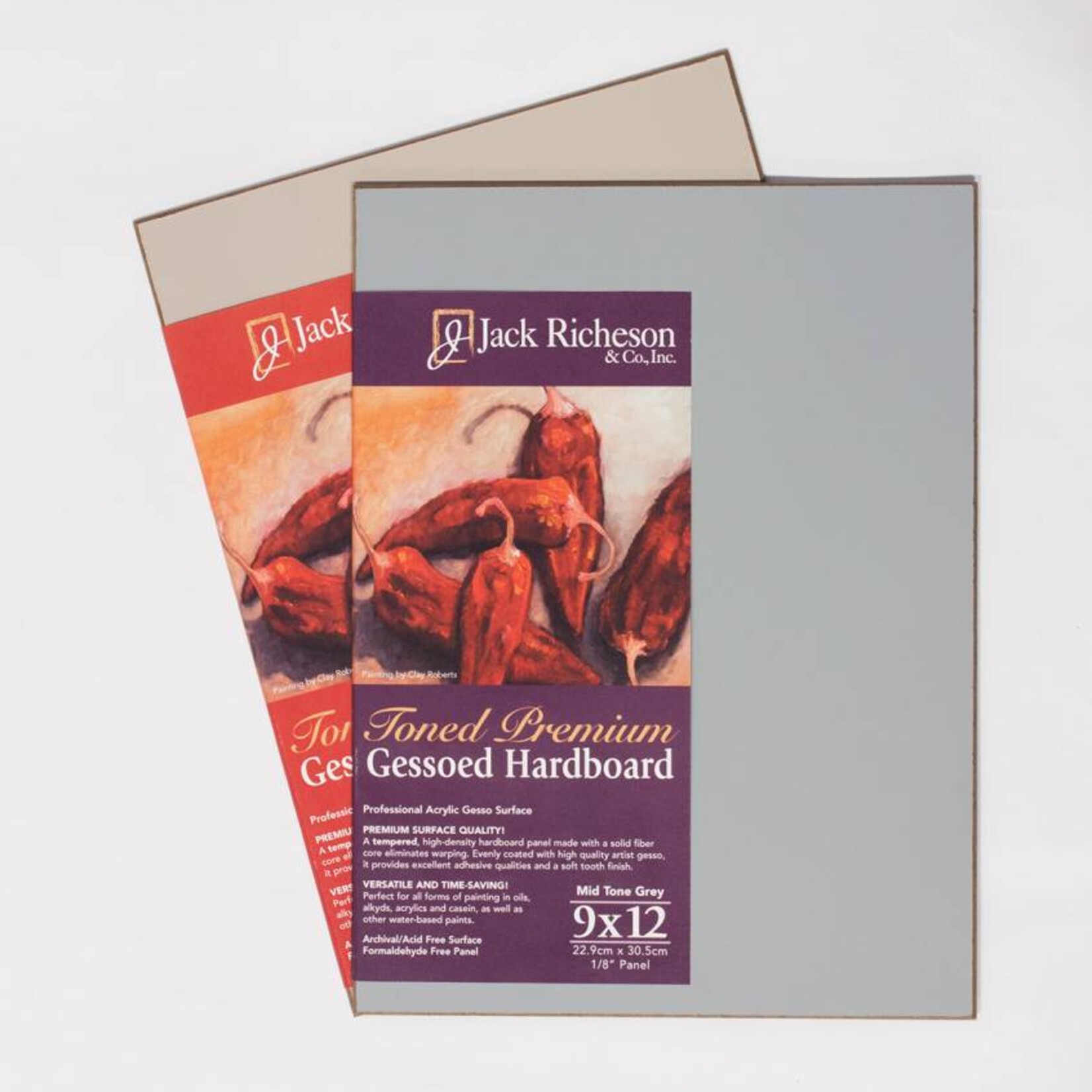 JACK RICHESON RICHESON GESSOED HARDBOARD 12X16 MID TONE GREY Colours