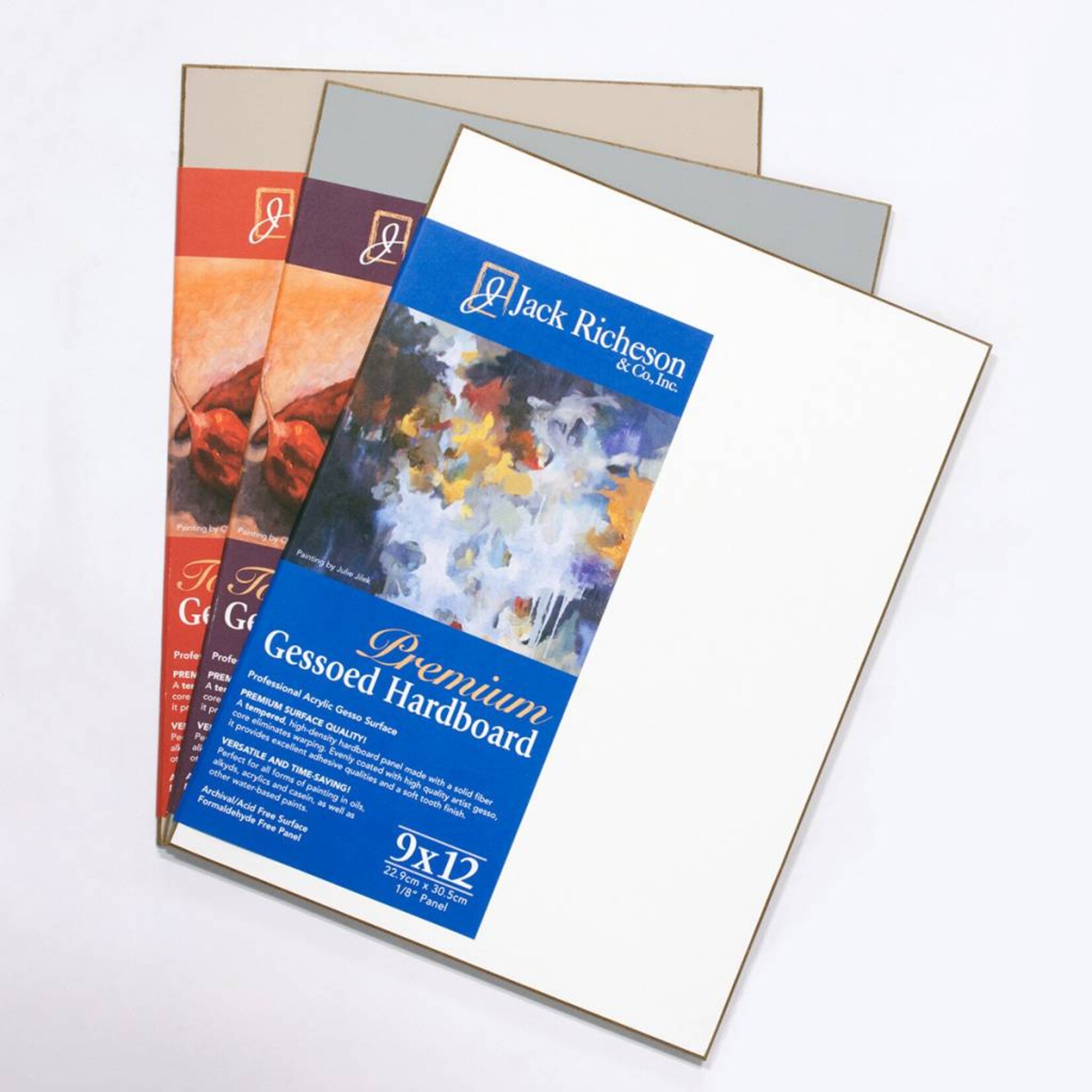 JACK RICHESON RICHESON GESSOED HARDBOARD 12X16 MID TONE GREY Colours Artist Supplies