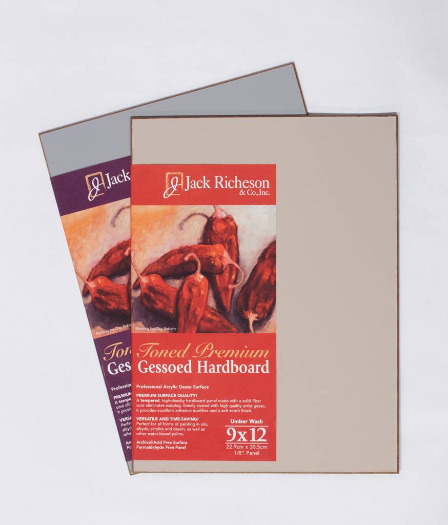 JACK RICHESON RICHESON GESSOED HARDBOARD 12X16 UMBER WASH - Colours