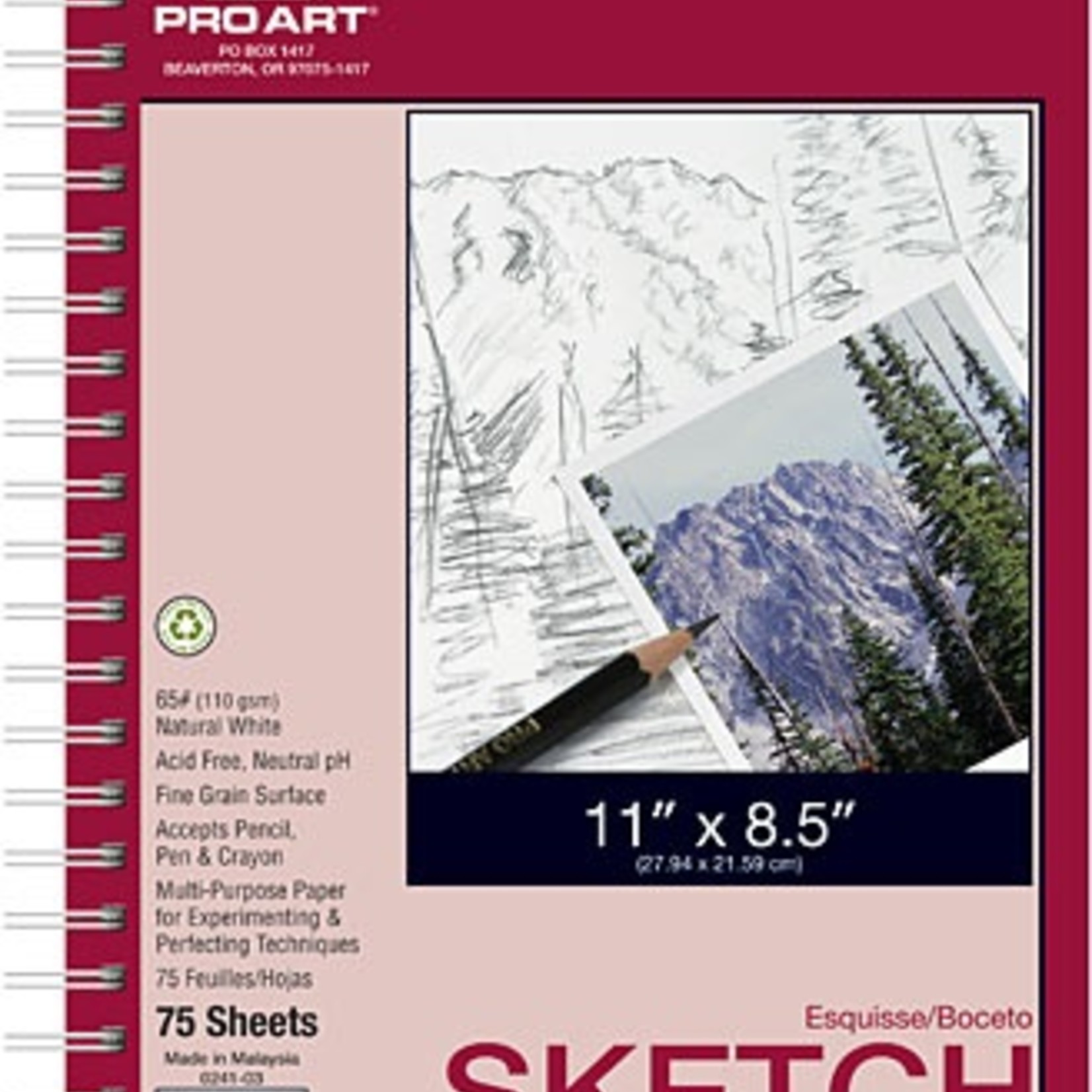 PRO ART PRO ART SKETCH PAD 8.5X11 60LB 75 SHEETS    PRO-0241-03