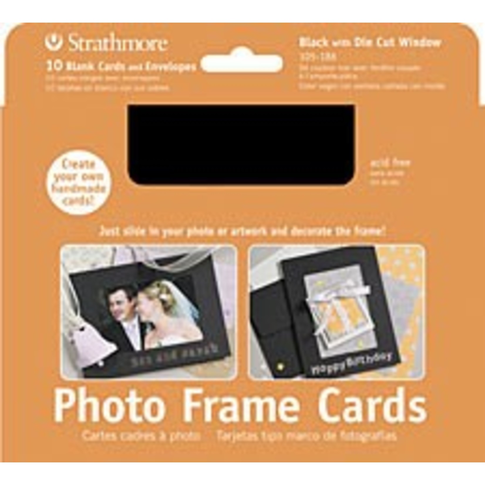 STRATHMORE STRATHMORE PHOTO FRAME CARDS BLACK 10/PK