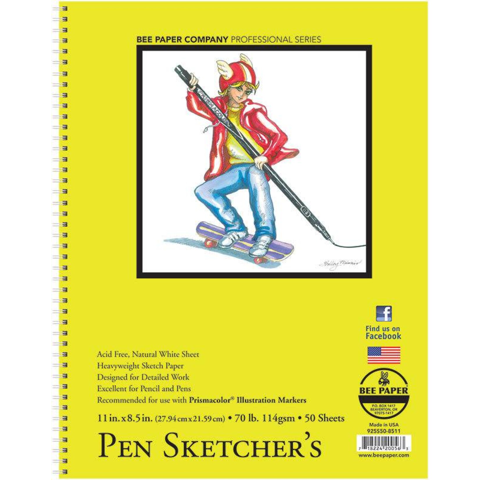 BEE PAPER BEE PAPER PEN SKETCHERS PAD 8.5X11 70LB  50SHT