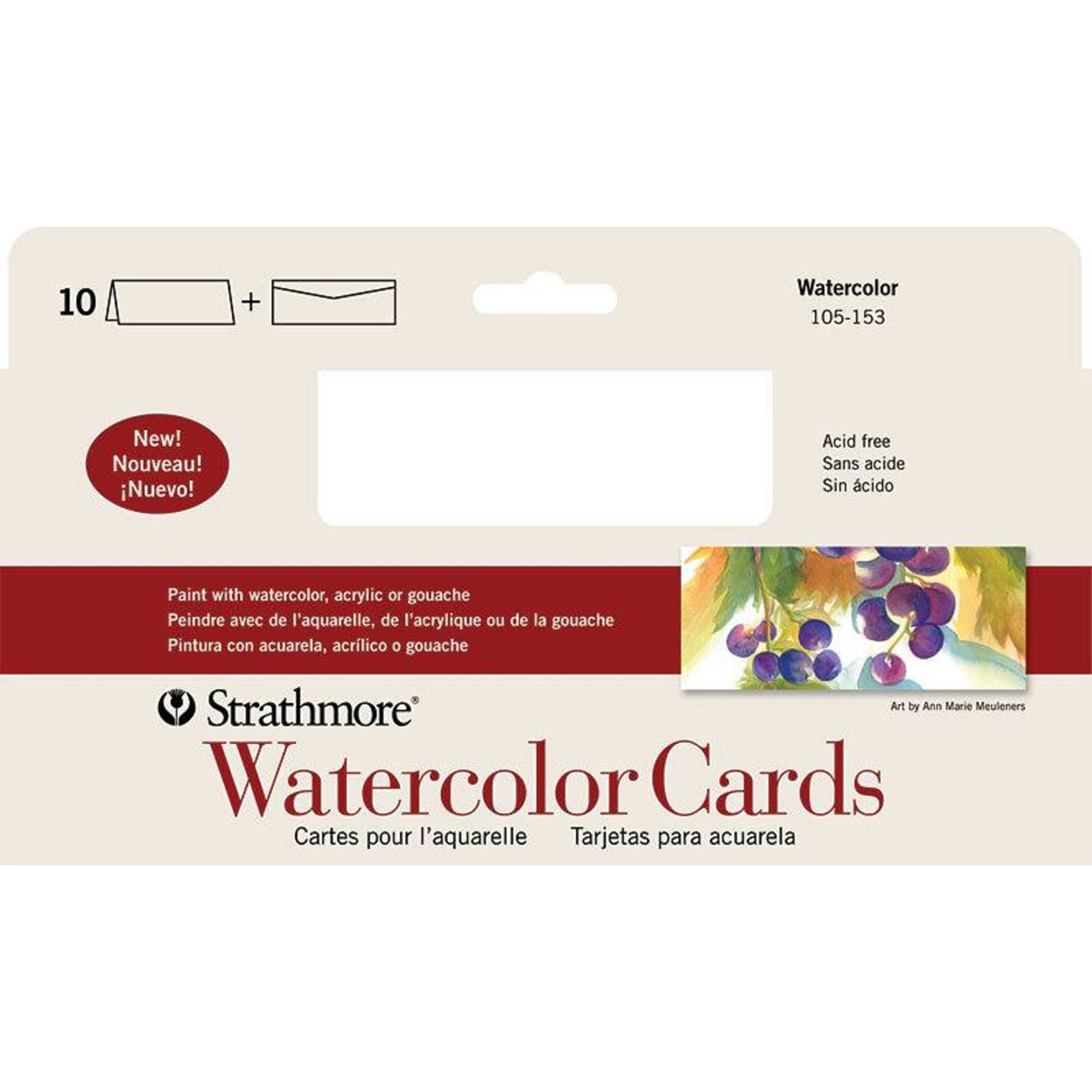 STRATHMORE STRATHMORE WATERCOLOUR CARDS 10/PK    105-153