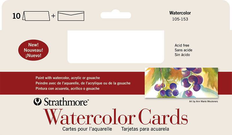 STRATHMORE STRATHMORE WATERCOLOUR CARDS 10/PK 105-153 - Colours Artist ...