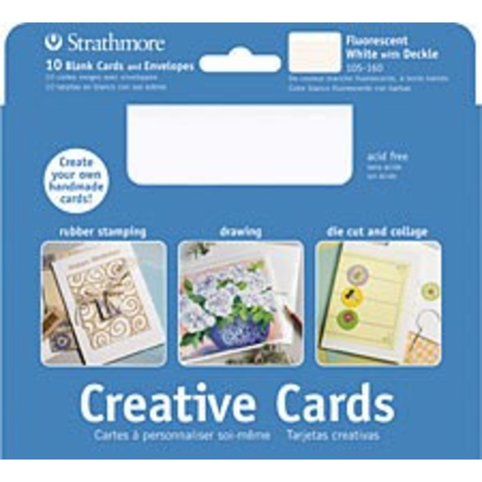 STRATHMORE STRATHMORE CREATIVE CARDS 5X7 FLUORESCENT WHITE 10/PK   105-160