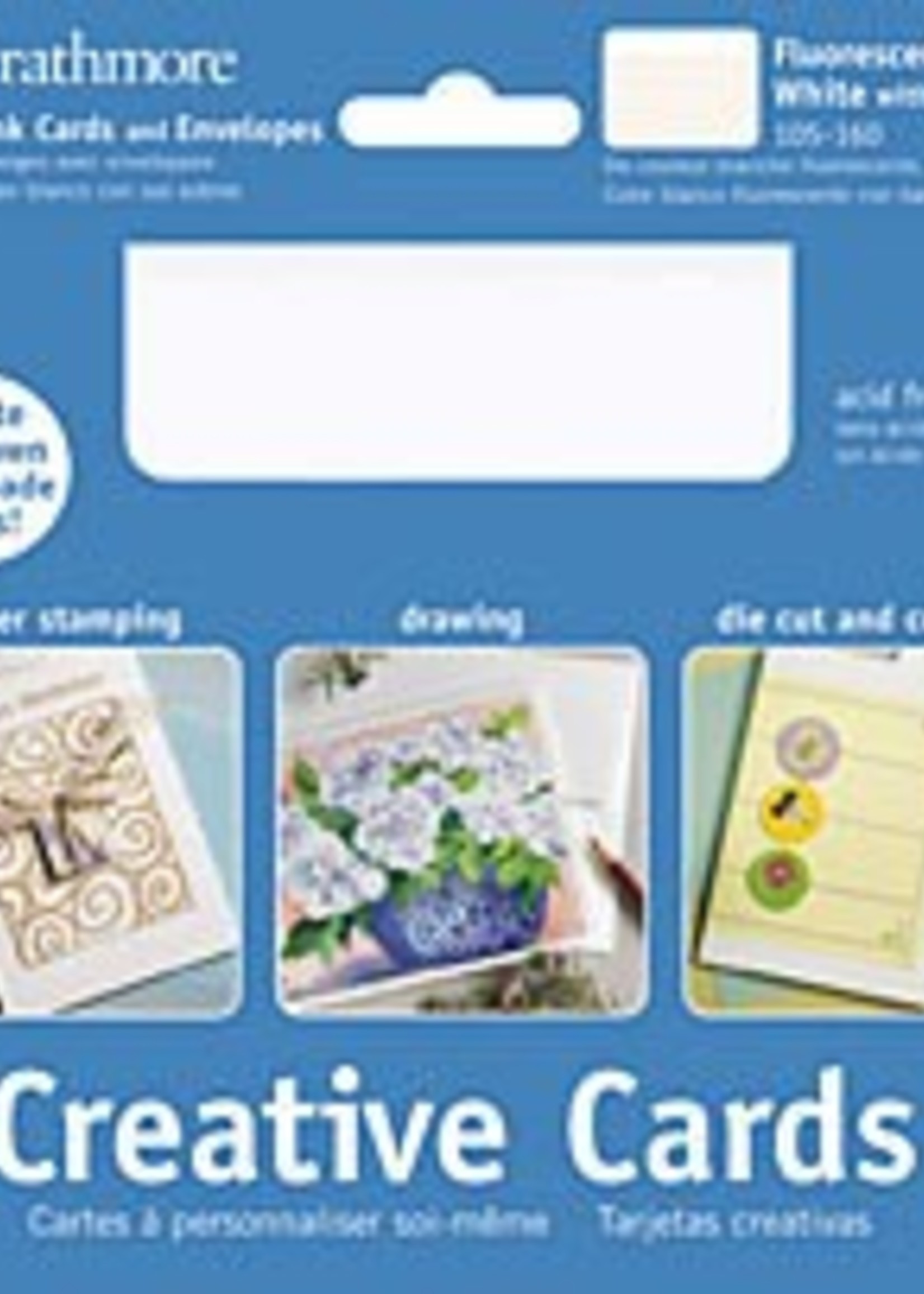 STRATHMORE STRATHMORE CREATIVE CARDS 5X7 FLUORESCENT WHITE 10/PK 105