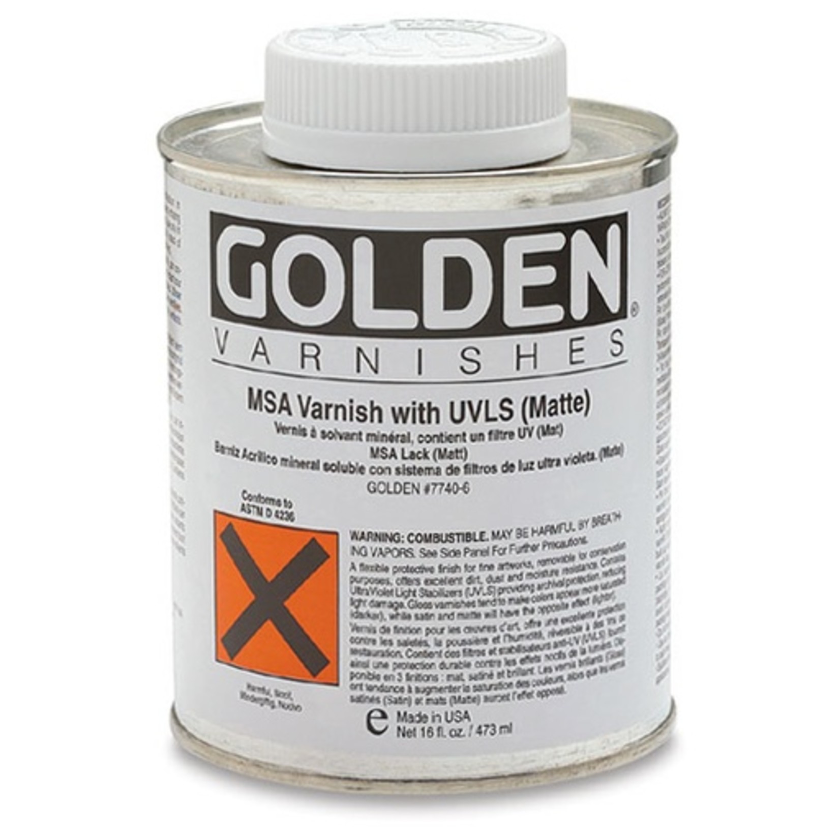 GOLDEN GOLDEN MSA VARNISH W/ UVLS SATIN 16OZ