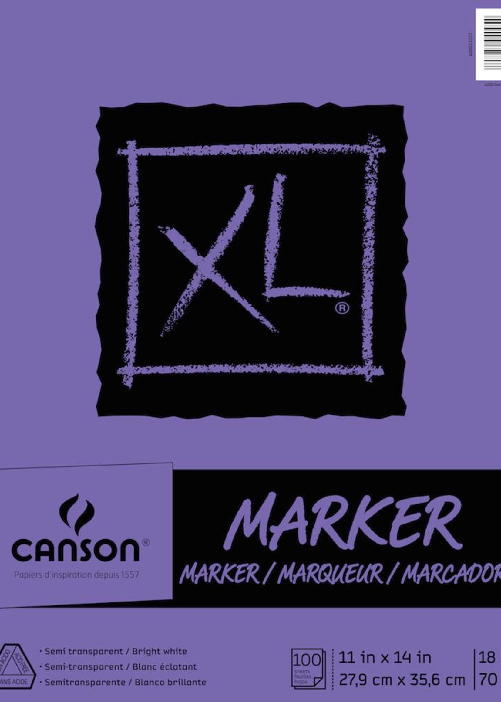 CANSON CANSON XL MARKER PAD 18LB TAPE BOUND  100/SHT