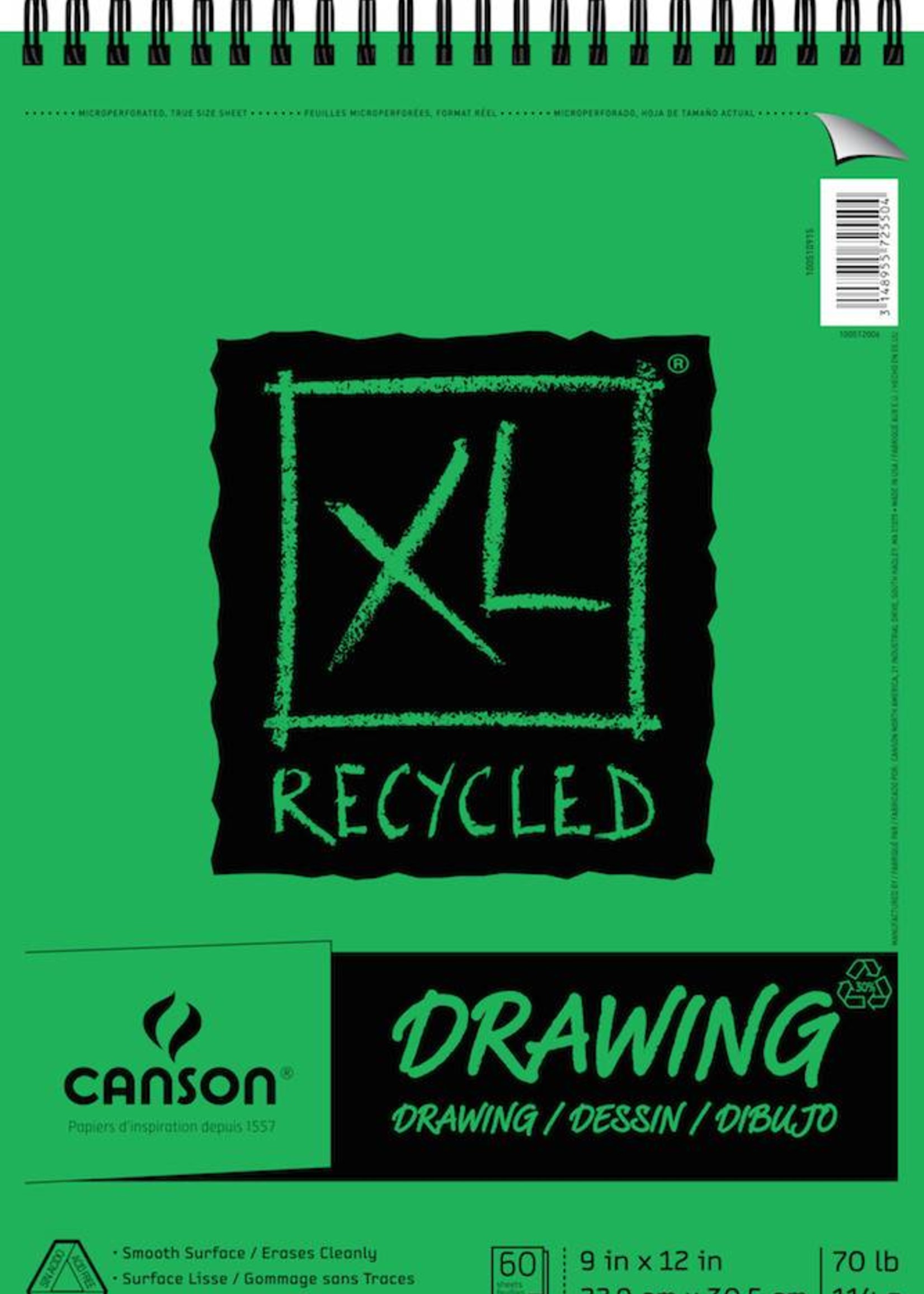 CANSON CANSON XL RECYCLED DRAWING 70LB TOP COIL  60/SHT
