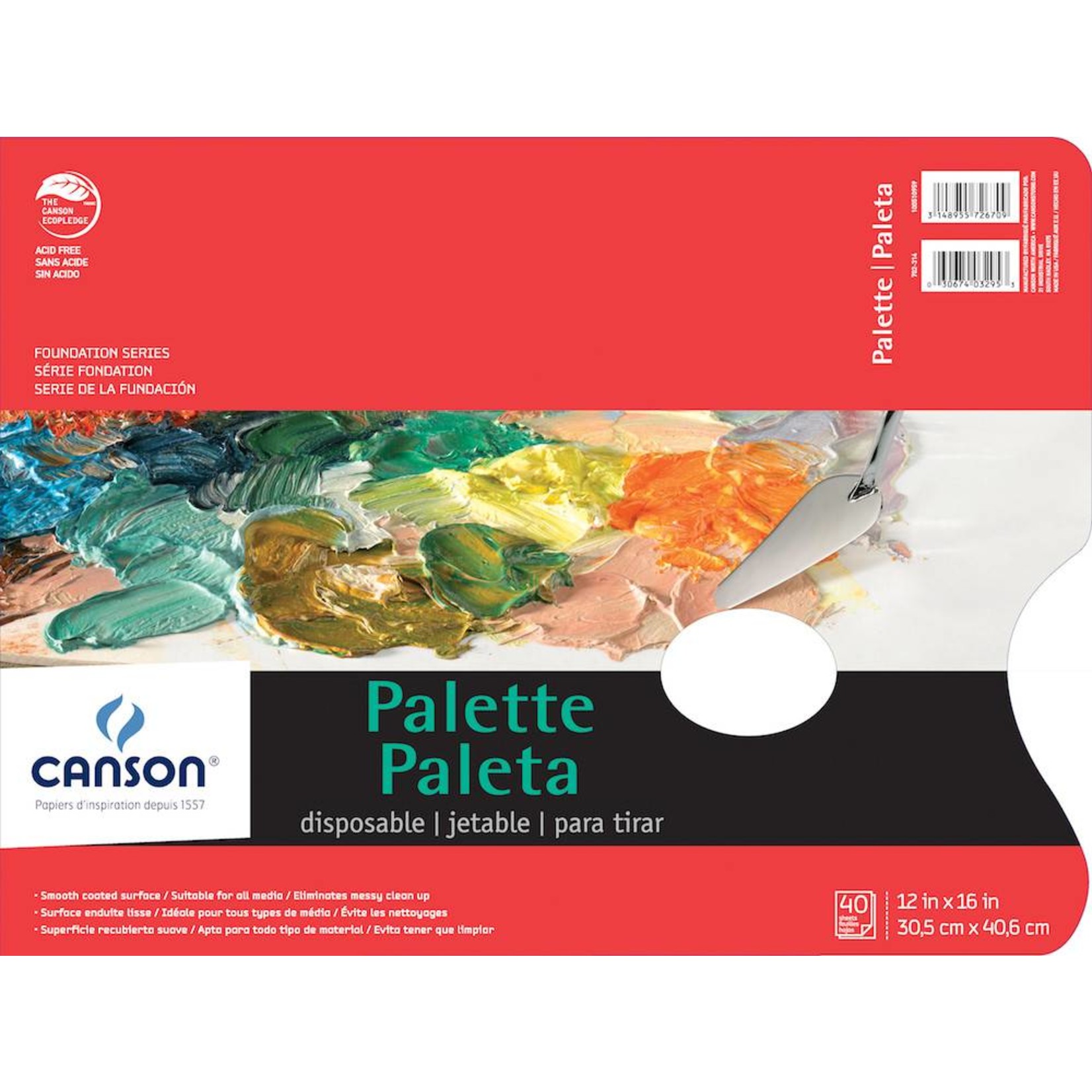 CANSON CANSON FOUNDATION DISPOSABLE PALETTE WITH HOLE