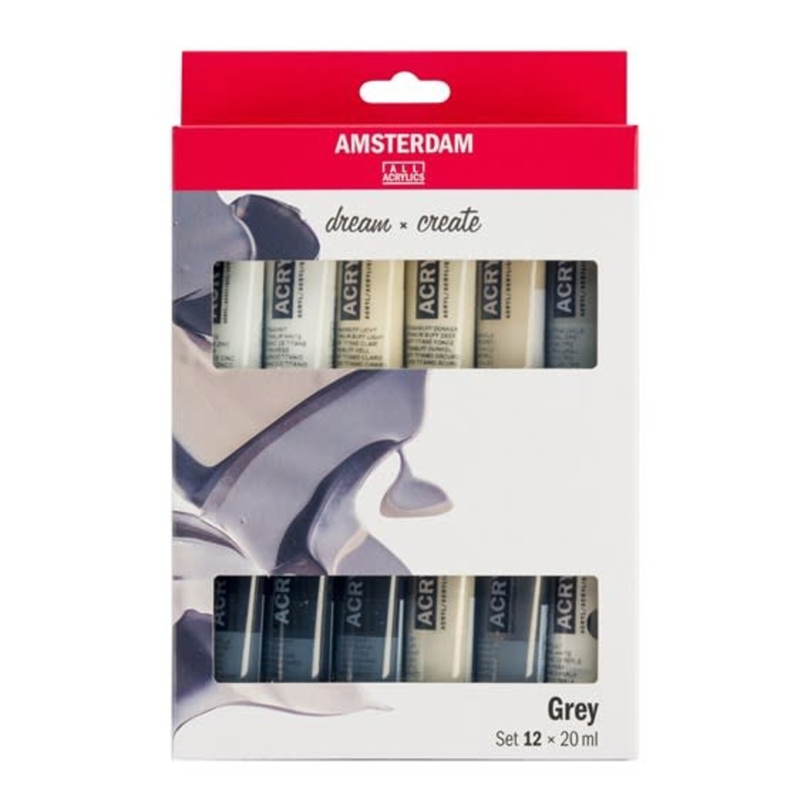 AMSTERDAM ACRYLIC GREY SET/12 20ML