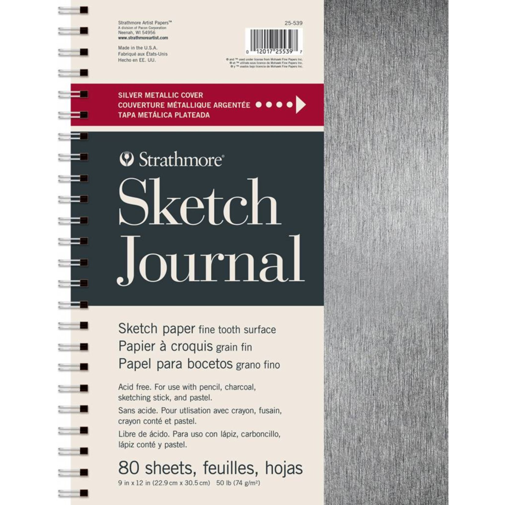 STRATHMORE STRATHMORE ARTIST PAPERS METALLIC SILVER 9X12" SKETCH JOURNAL 80 SHEET BOOK