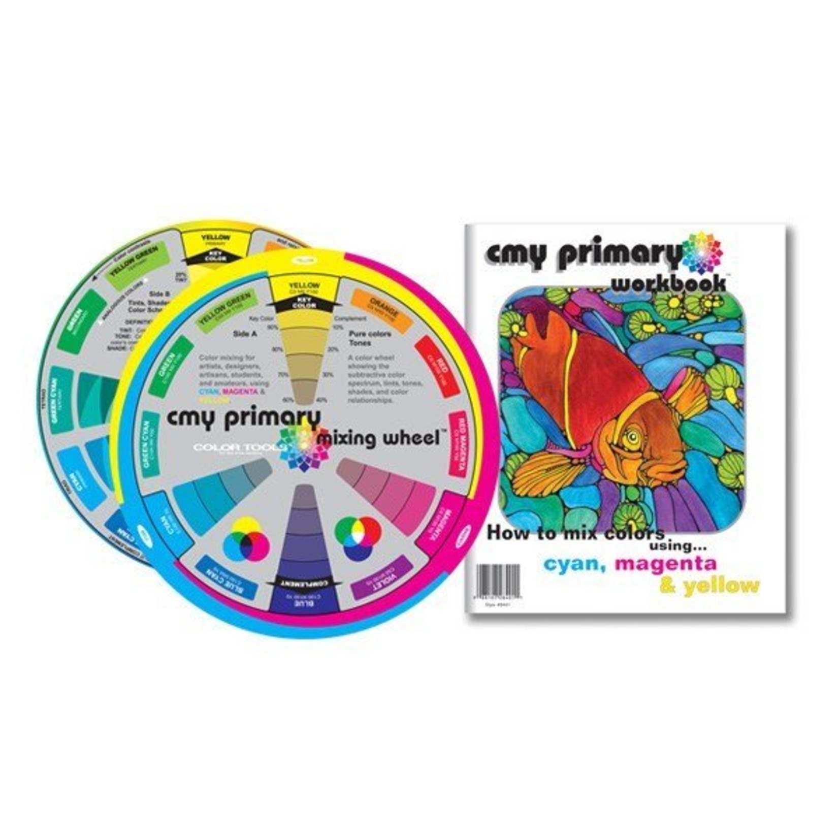 COLOR WHEEL COMPANY CMY PRIMARY  MIXING WHEEL & WORKBOOK  8 INCH