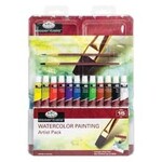 ROYAL & LANGNICKEL ROYAL & LANGNICKEL WATERCOLOUR PAINTING SET SML CLEAR CASE W/C