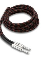 Hosa Guitar Cable, Cloth, Black/Red, 18ft