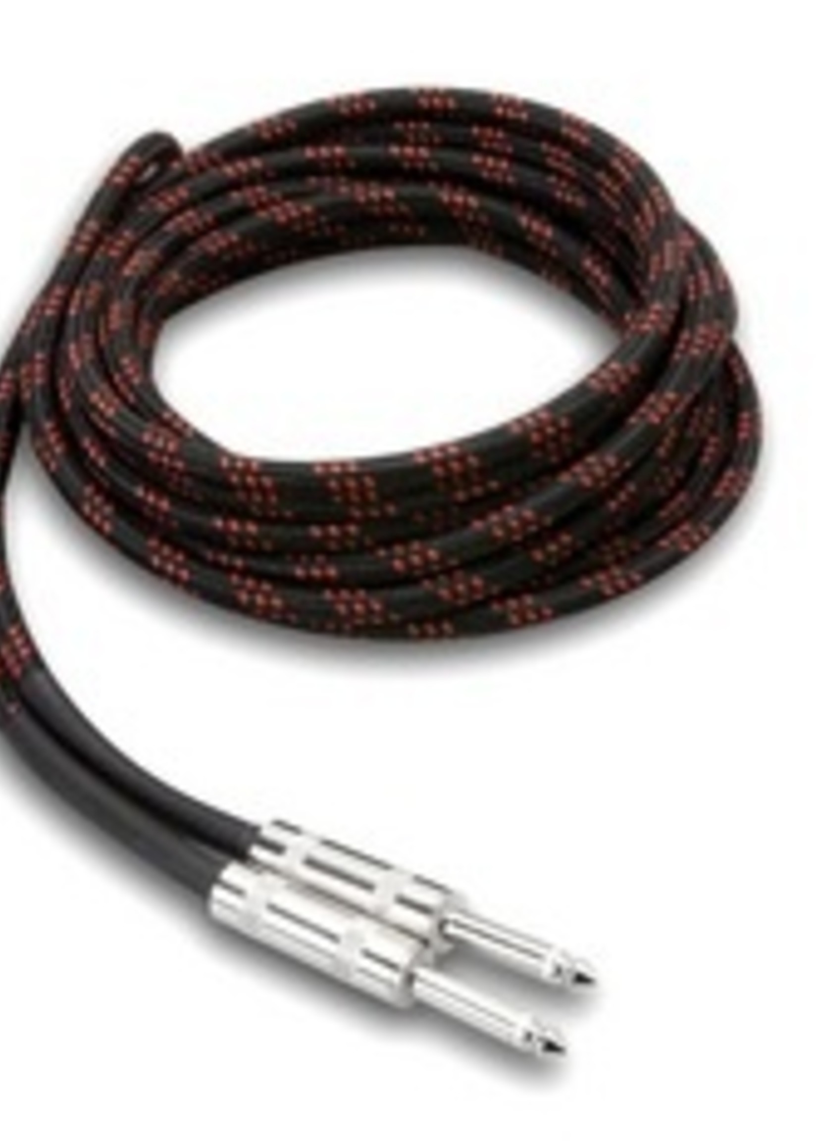 Hosa Guitar Cable, Cloth, Black/Red, 18ft