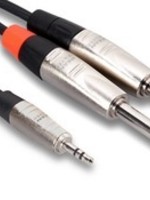 Hosa Pro Cable, 3.5mm Stereo to Dual 1/4" Mono, 10ft