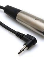 Hosa Microphone Cable, XLR Male to Right-Angle 3.5mm, Stereo, 1ft
