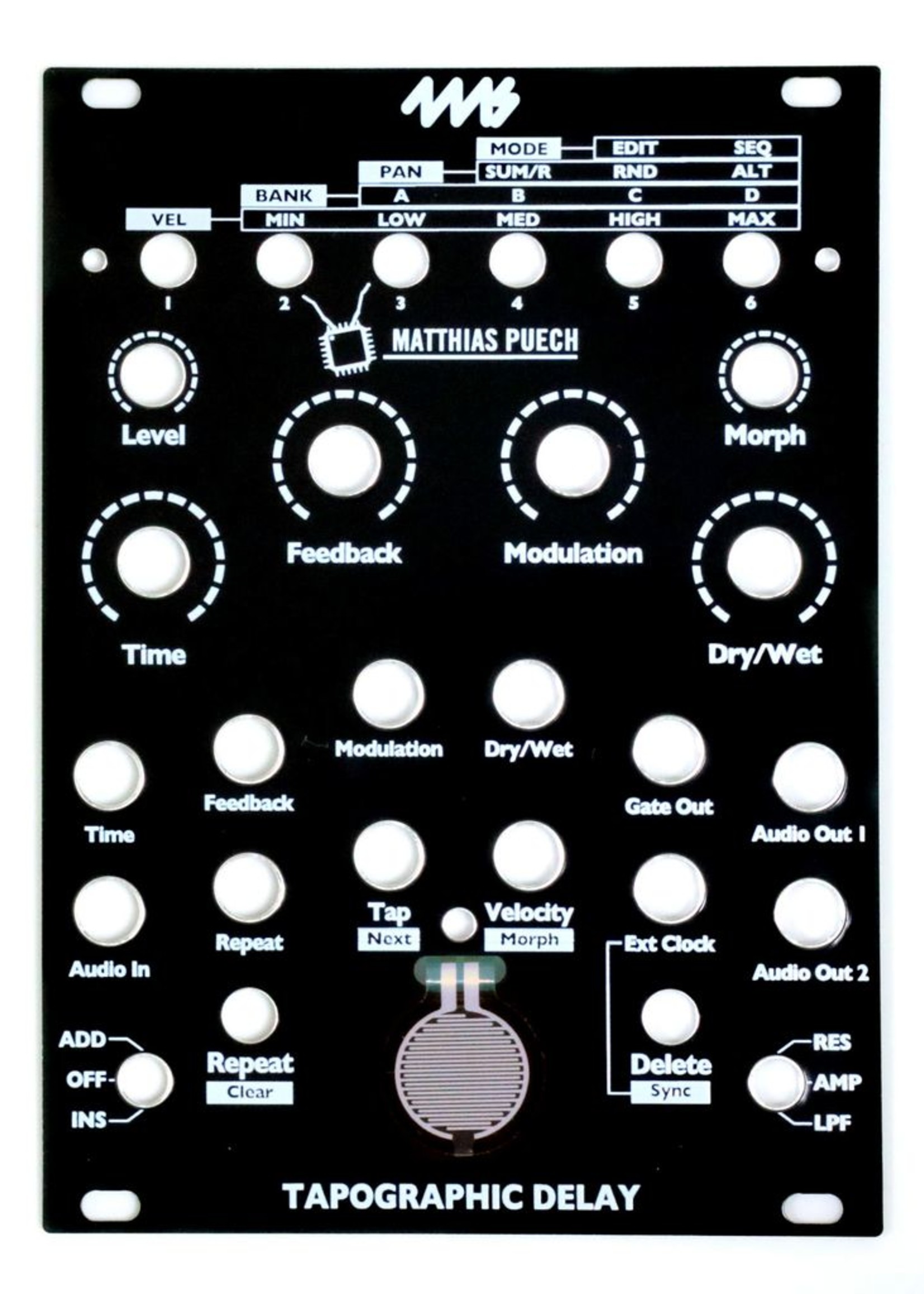 4ms Tapographic Delay (TD) Faceplate - Black