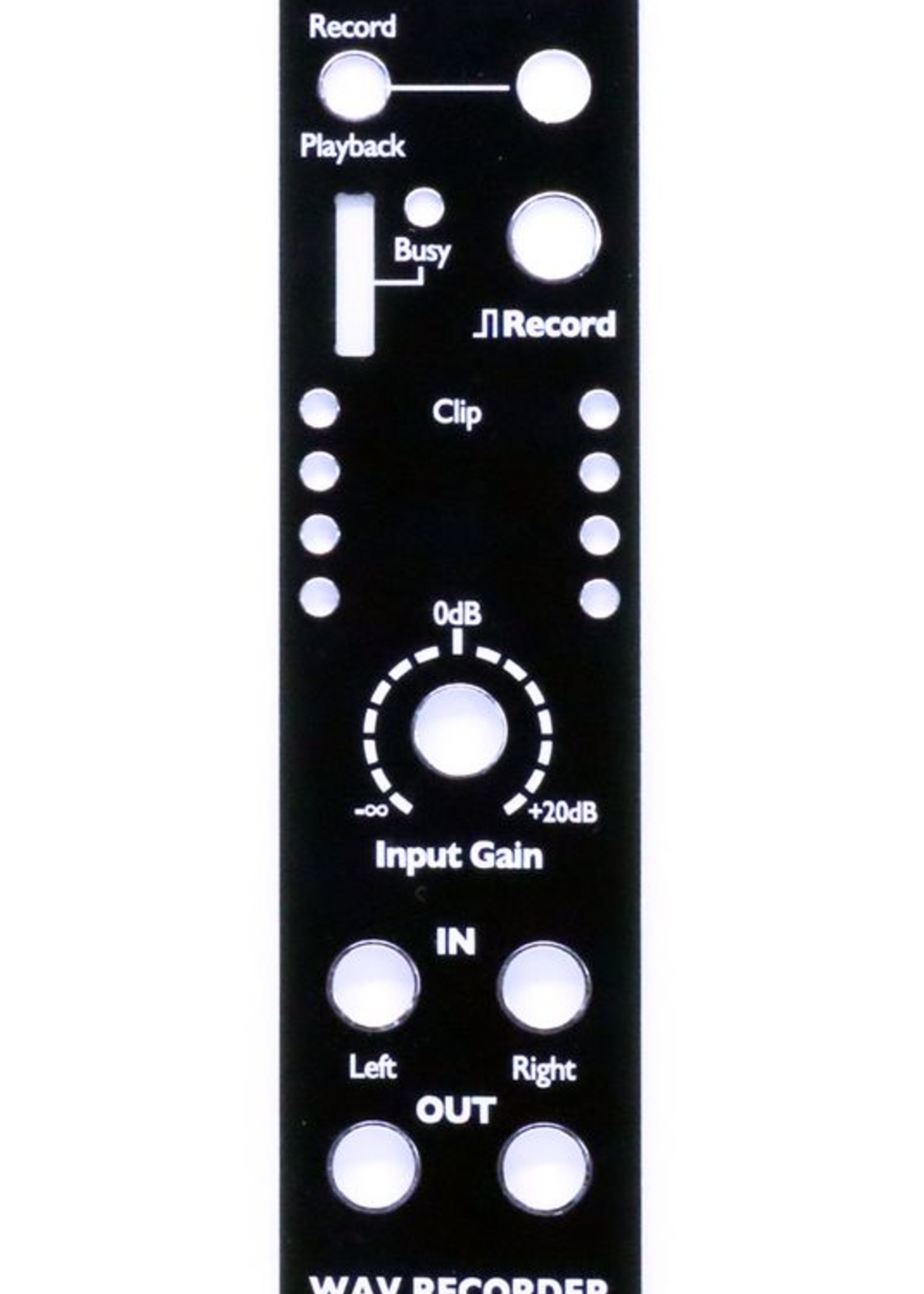 4ms WAV Recorder (WR) Faceplate - Black