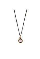 Pyrrha Pyrrha-Faceted Stone Necklace-Rose Quartz-SM