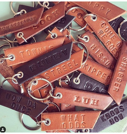 Young Blood Leather NL Sayings Keychain