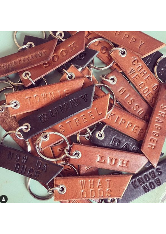 Young Blood Leather NL Sayings Keychain