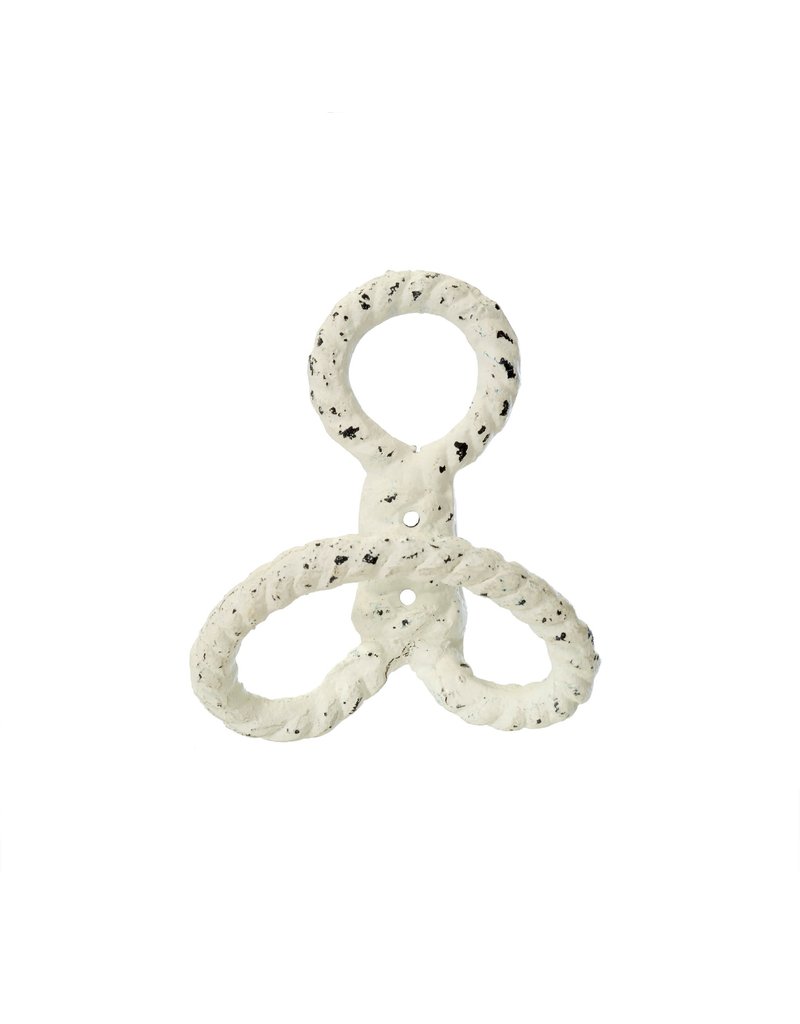 Indaba Trading Inc Nautical Knot Hook-White