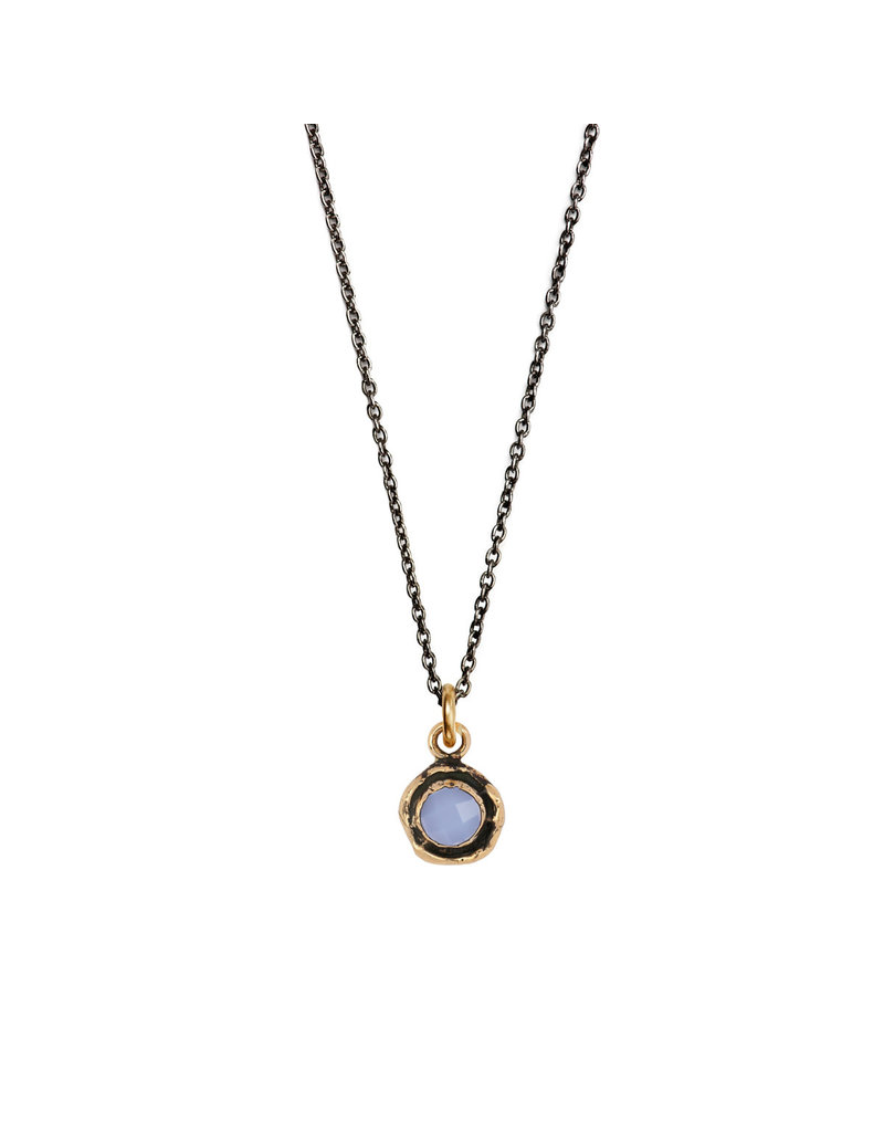 Pyrrha Pyrrha-Faceted Stone Necklace-Chalcedony-SM