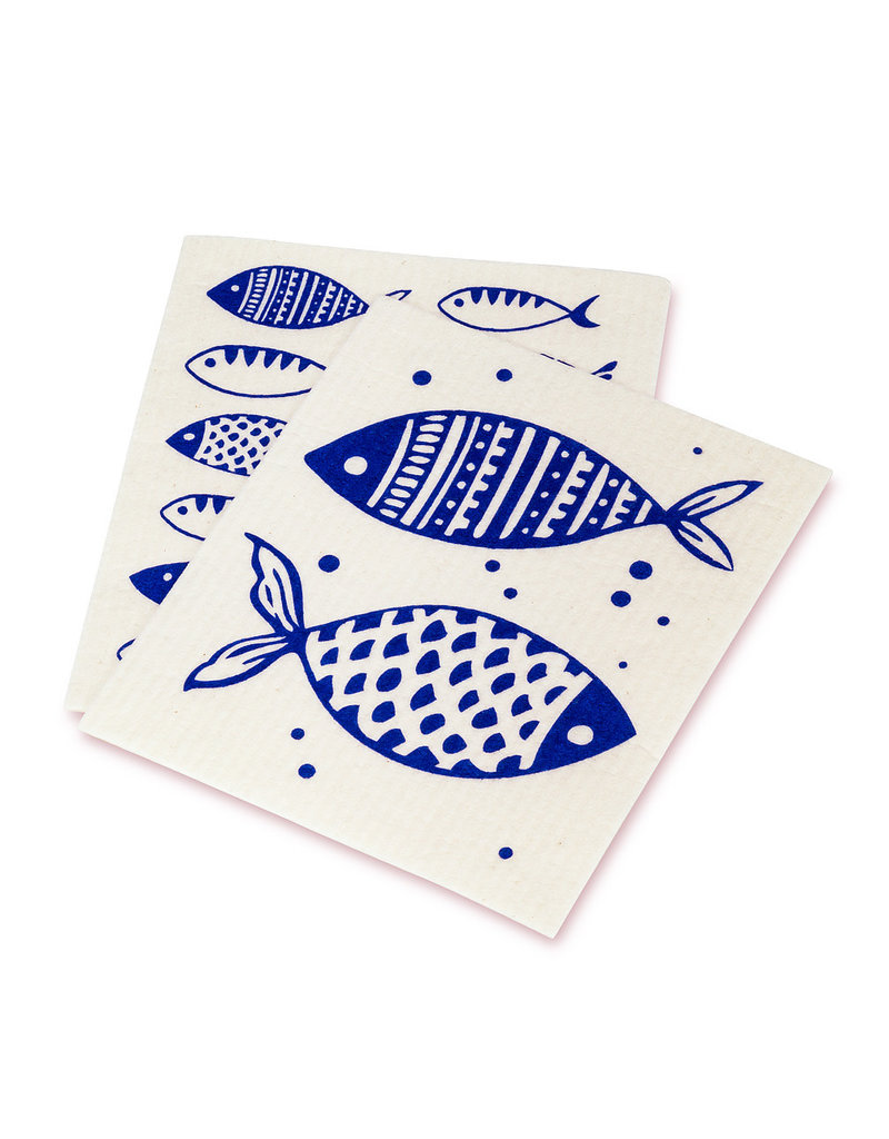 Abbott Blue Fish Dishcloths.Set of 2