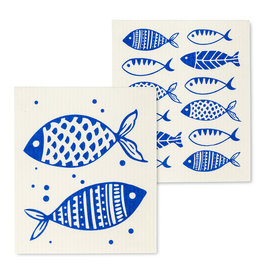 Abbott Blue Fish Dishcloths.Set of 2