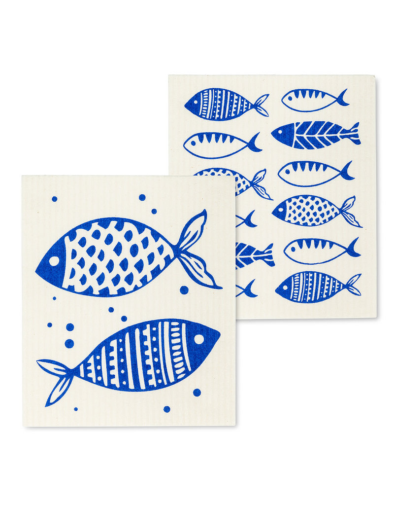 Abbott Blue Fish Dishcloths.Set of 2