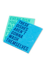 Abbott Funny Text Dishcloths.Set of 2.Every Dish