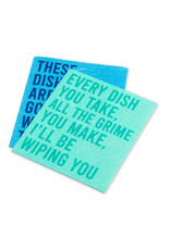 Abbott Funny Text Dishcloths.Set of 2.Every Dish