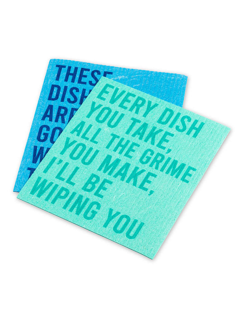 Abbott Funny Text Dishcloths.Set of 2.Every Dish