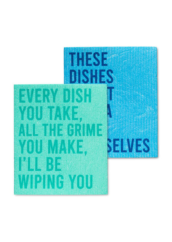 Abbott Funny Text Dishcloths.Set of 2.Every Dish