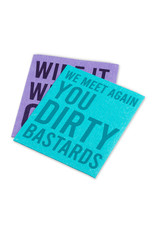 Abbott Funny Text Dishcloths.Set of 2.We Meet Again