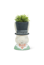 Abbott Abbott-Rabbit With Top Hat-Planter-9"H