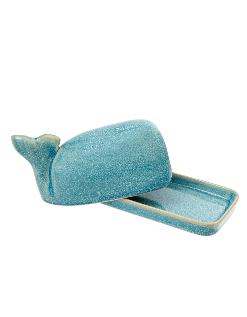 Indaba Trading Inc Wild Whale Butter Dish-Turquoise