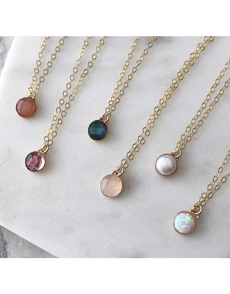 Strut Jewelry Petite Gemstone Necklace-Gold Fill