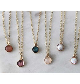 Strut Jewelry Petite Gemstone Necklace-Gold Fill