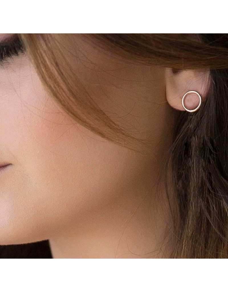 Strut Jewelry Circle Studs-Sterling Silver