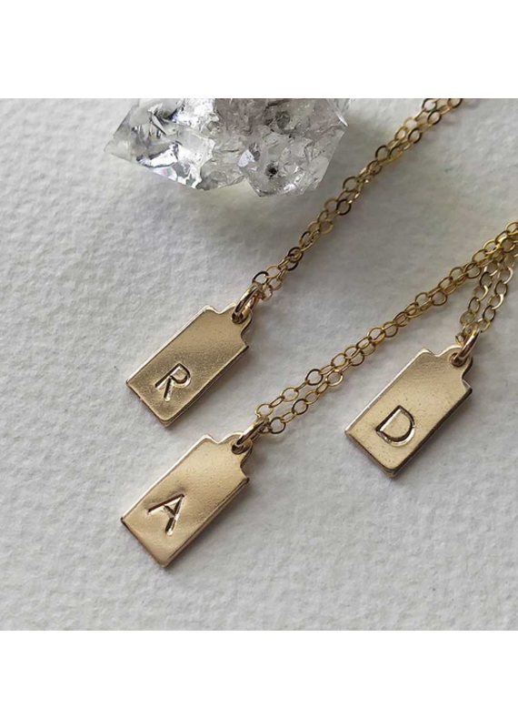 Strut Jewelry Initial Tag Necklace-14K Gold Fill